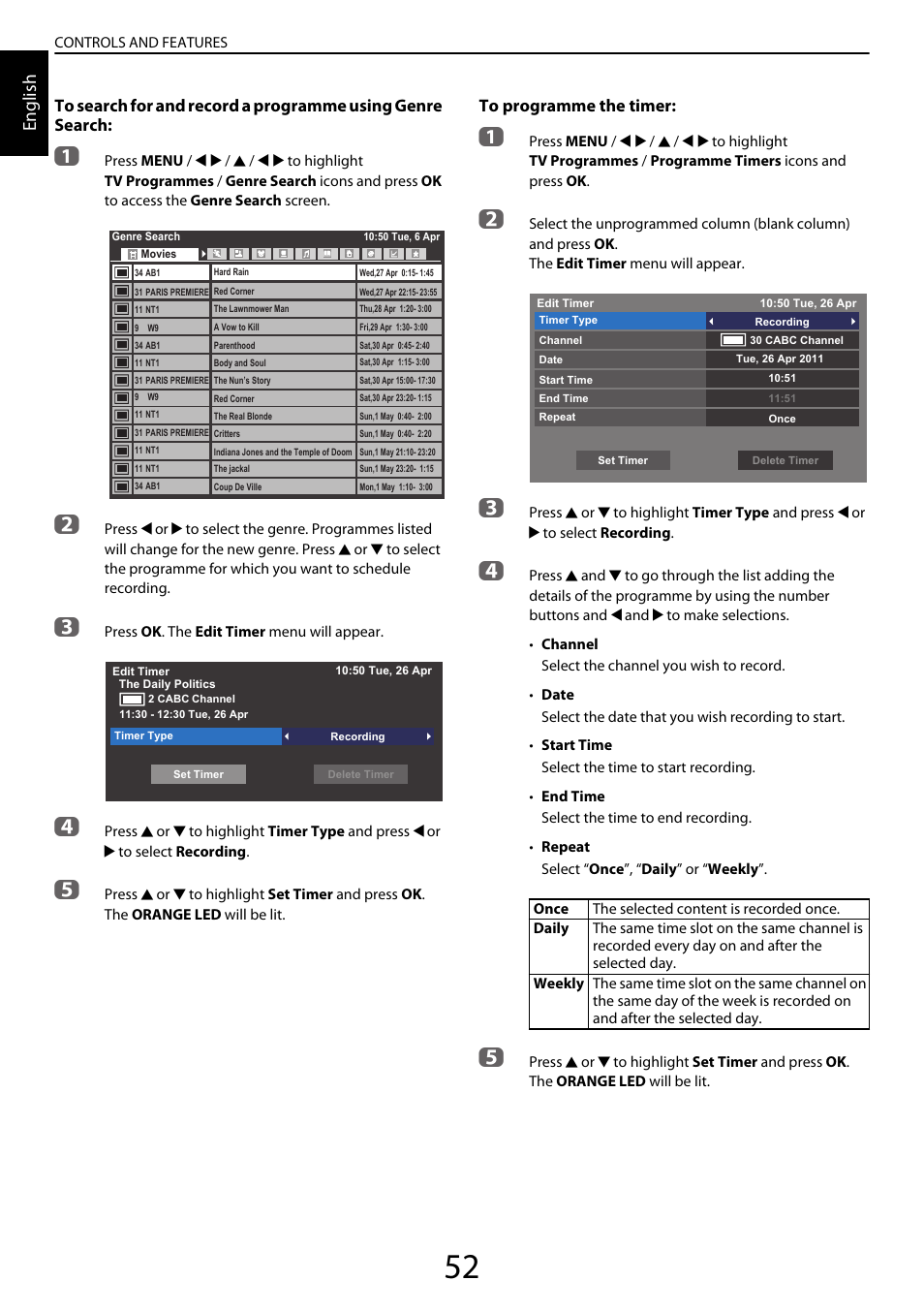 English | Toshiba YL985 User Manual | Page 52 / 102