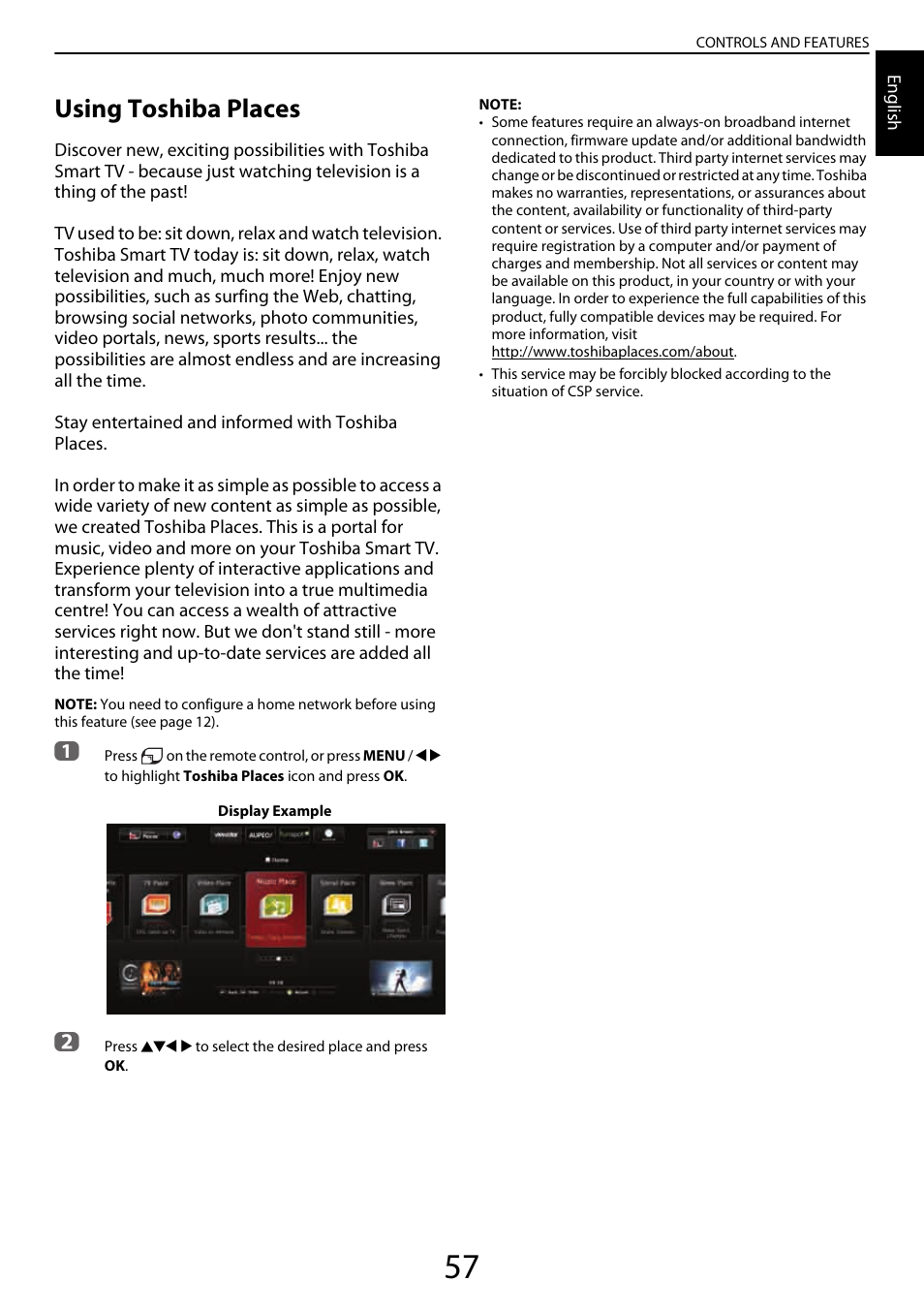 Using toshiba places | Toshiba YL985 User Manual | Page 57 / 102