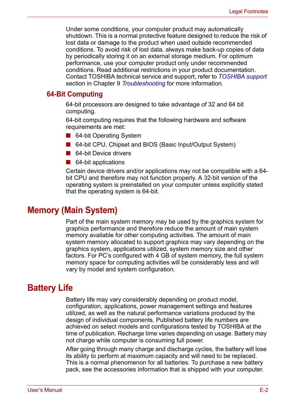 Battery life, Bit computing | Toshiba Satellite Pro U400 User Manual | Page 156 / 175