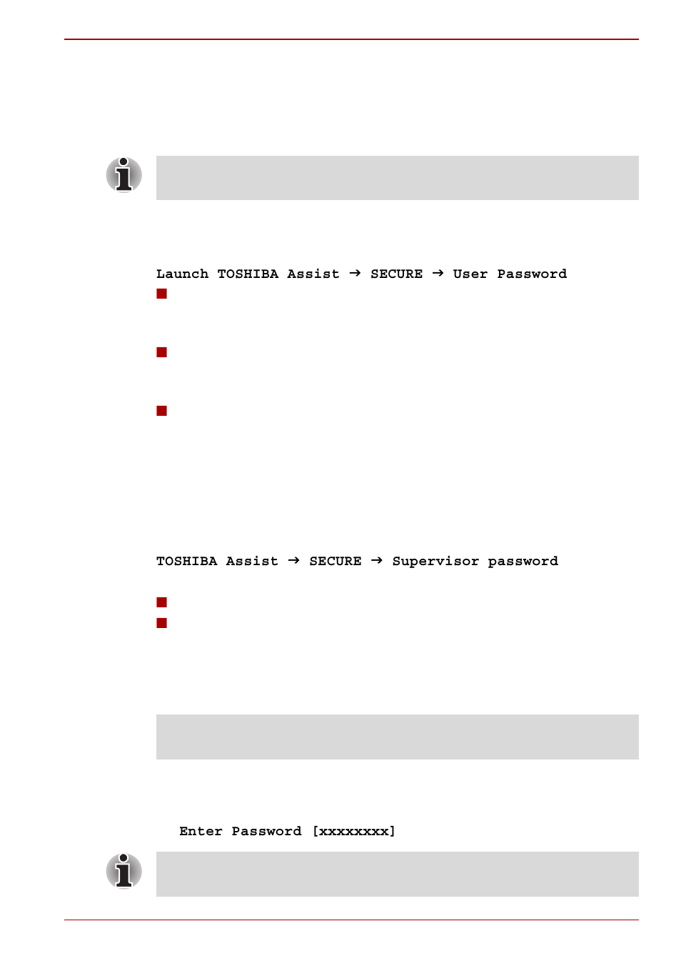 Toshiba password utility, Toshiba password utility -11, User password | Supervisor password, Starting the computer by password | Toshiba Satellite L500D User Manual | Page 117 / 196