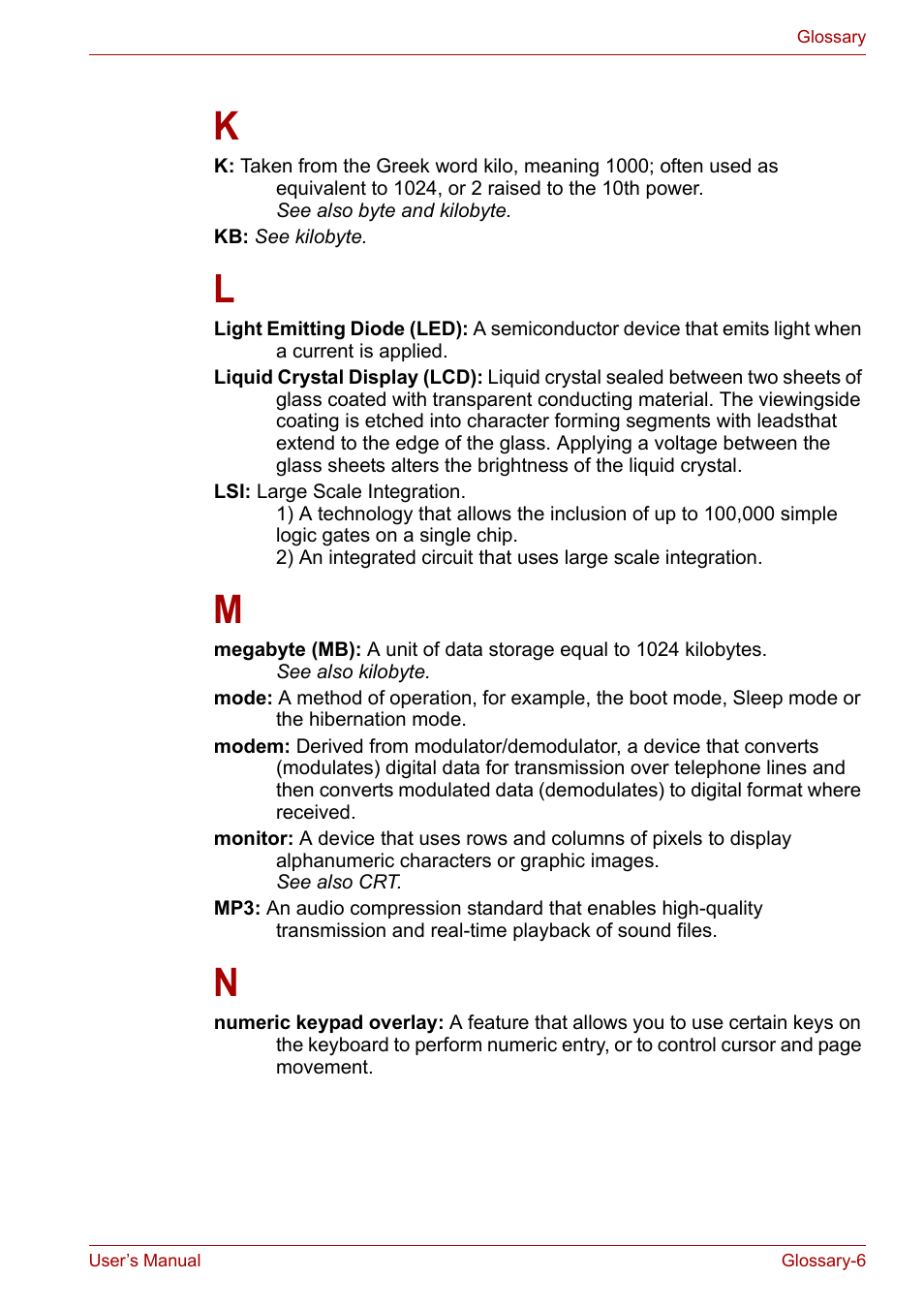 Toshiba Equium L40 User Manual | Page 124 / 126