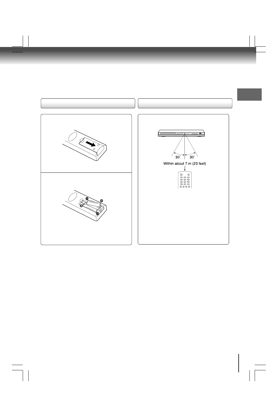 Operating with the remote control, Loading batteries | Toshiba SD590 User Manual | Page 11 / 40