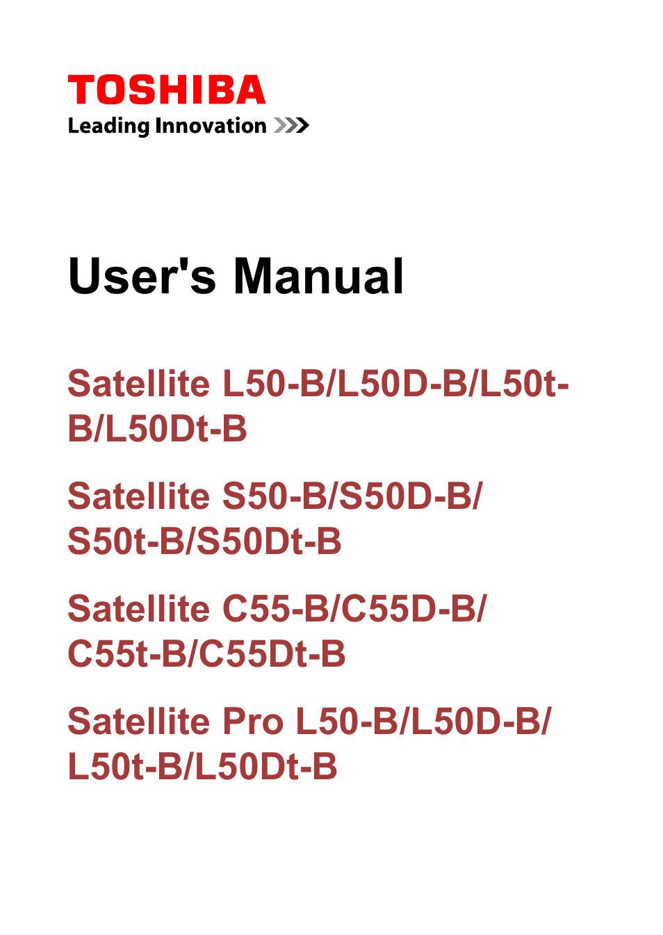 Toshiba Satellite L70-B User Manual | 143 pages