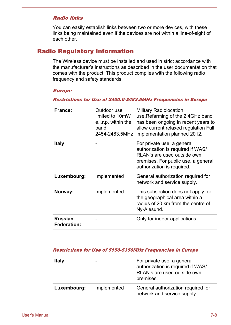 Radio regulatory information | Toshiba Satellite L70-B User Manual | Page 129 / 143