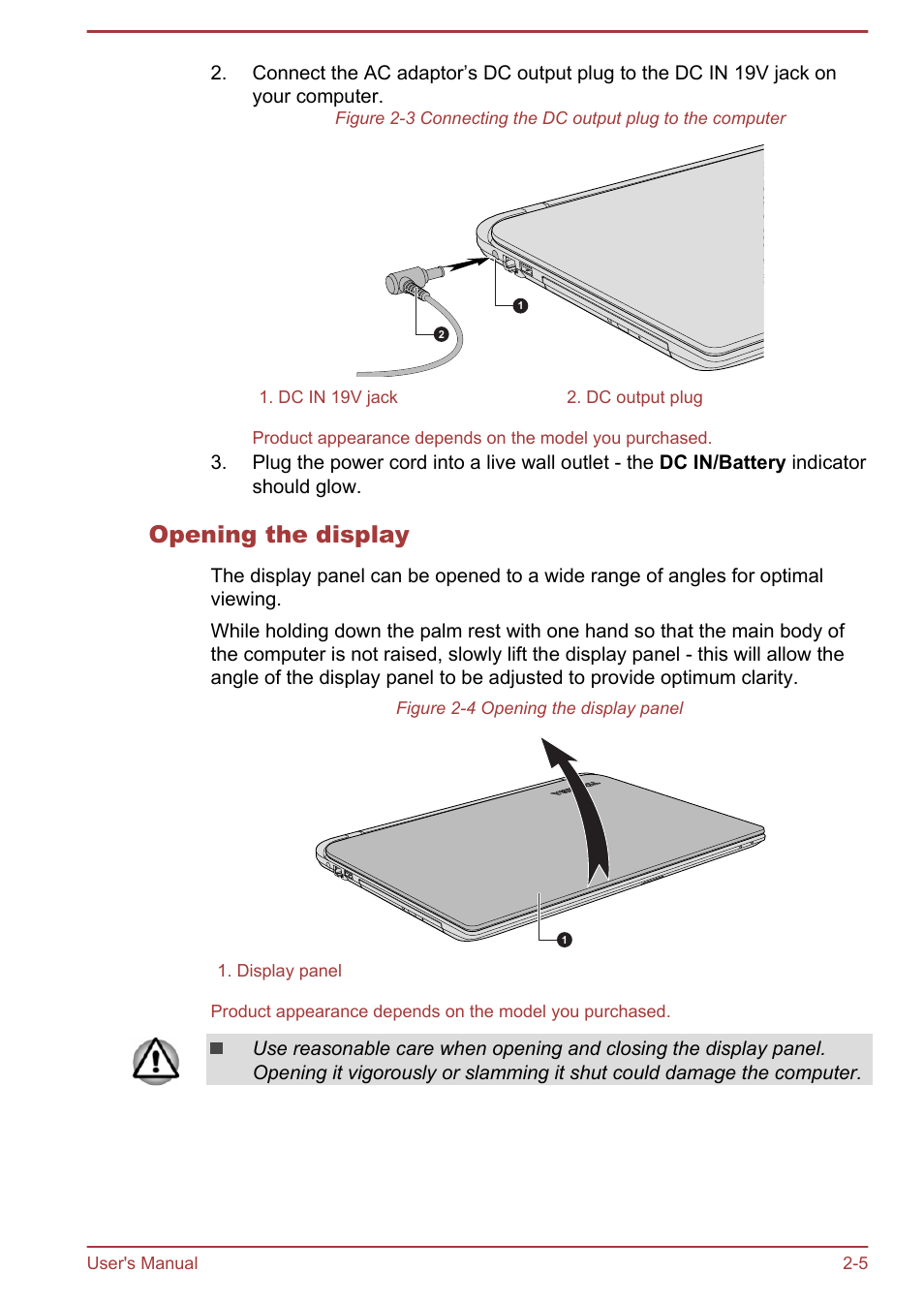 Opening the display | Toshiba Satellite L70-B User Manual | Page 26 / 143