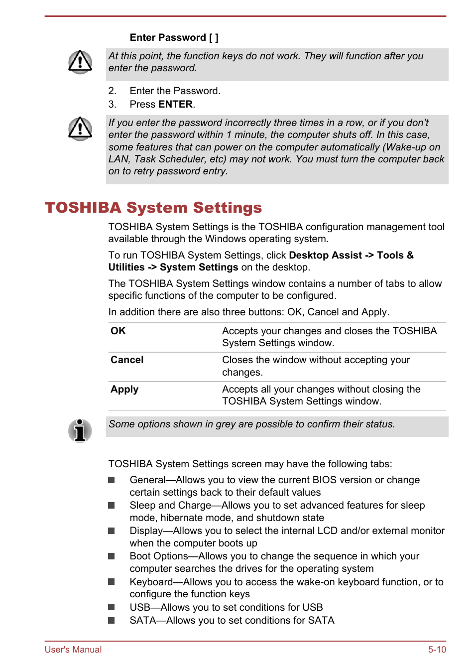 Toshiba system settings, Toshiba system settings -10 | Toshiba Satellite L70-B User Manual | Page 93 / 143