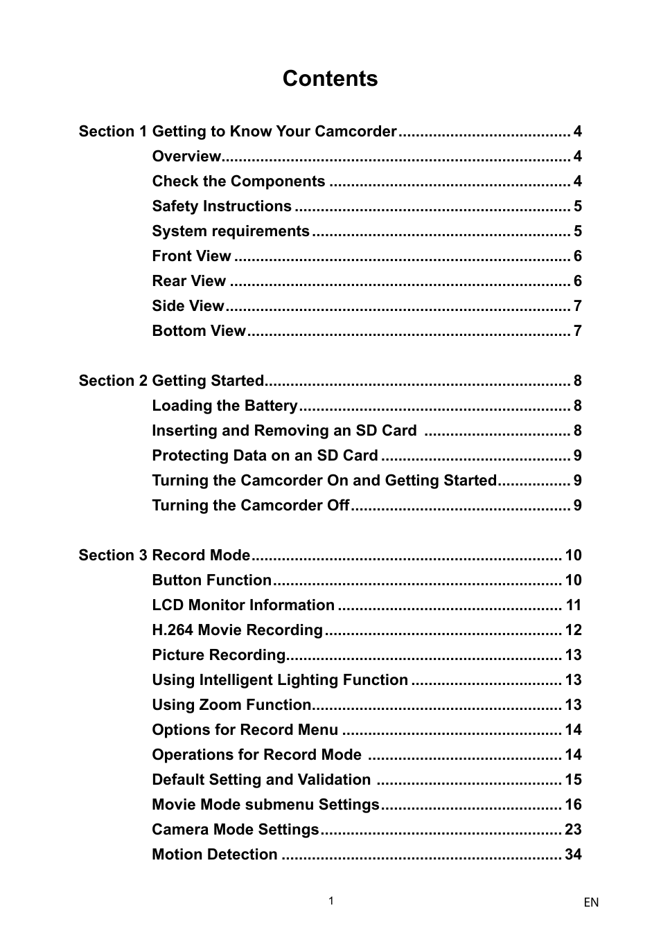 Toshiba Camileo H10 User Manual | Page 3 / 71