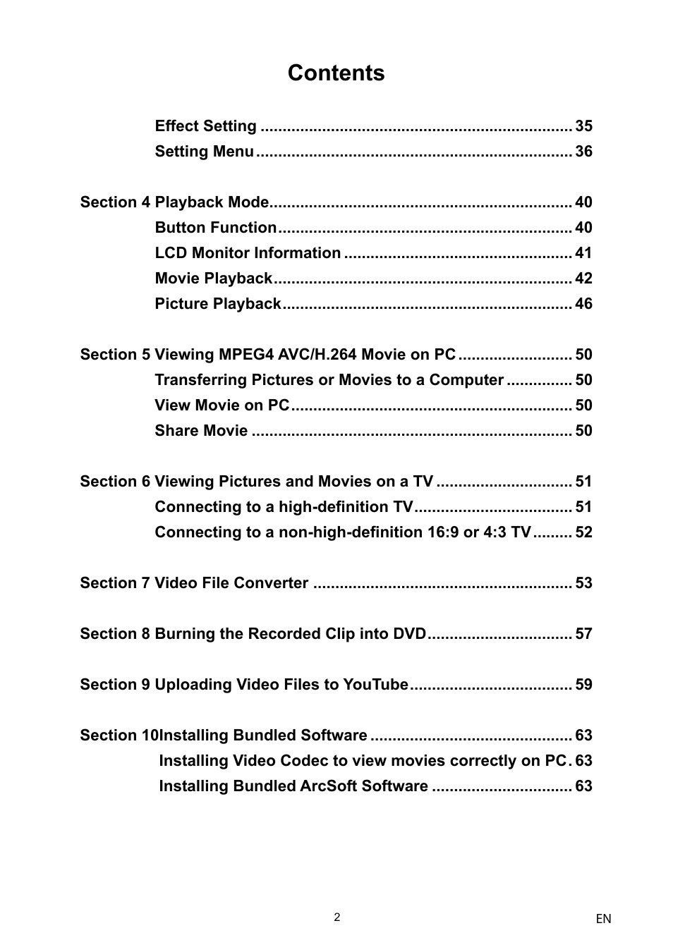 Toshiba Camileo H10 User Manual | Page 4 / 71