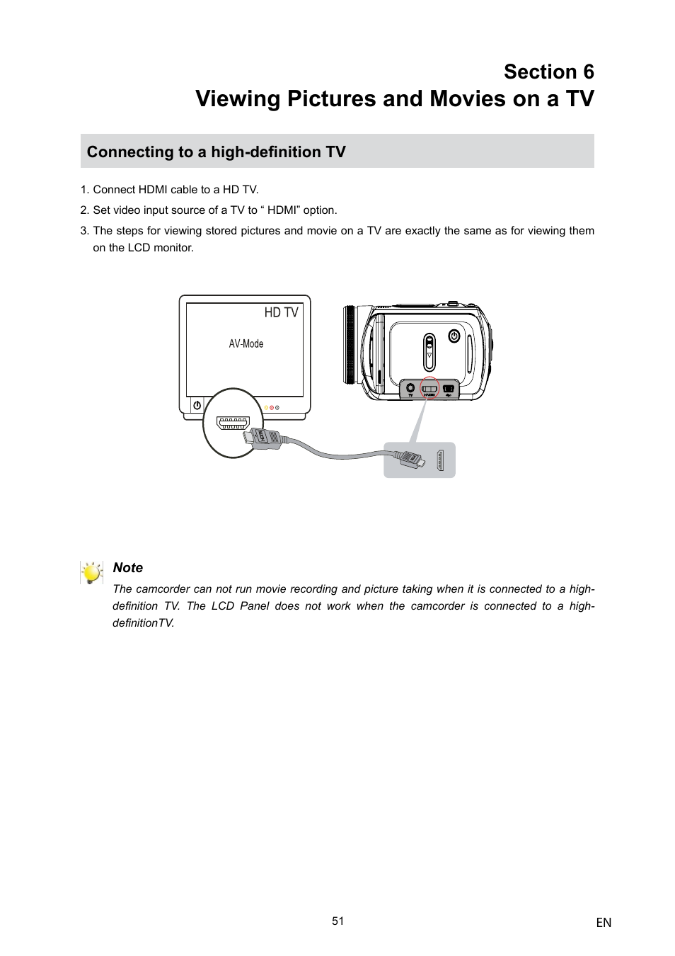 Viewing pictures and movies on a tv | Toshiba Camileo H10 User Manual | Page 53 / 71