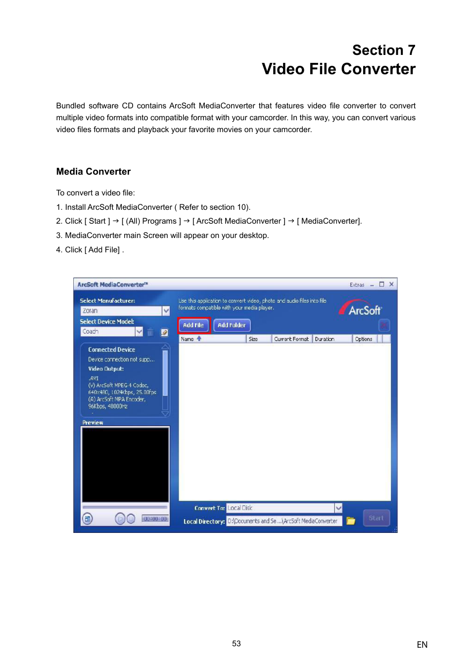 Video file converter | Toshiba Camileo H10 User Manual | Page 55 / 71