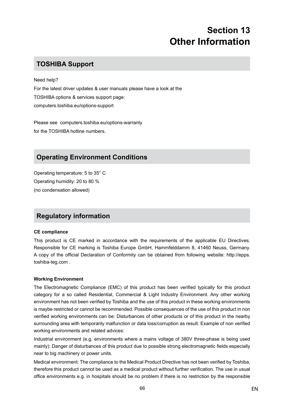 Other information | Toshiba Camileo H10 User Manual | Page 68 / 71