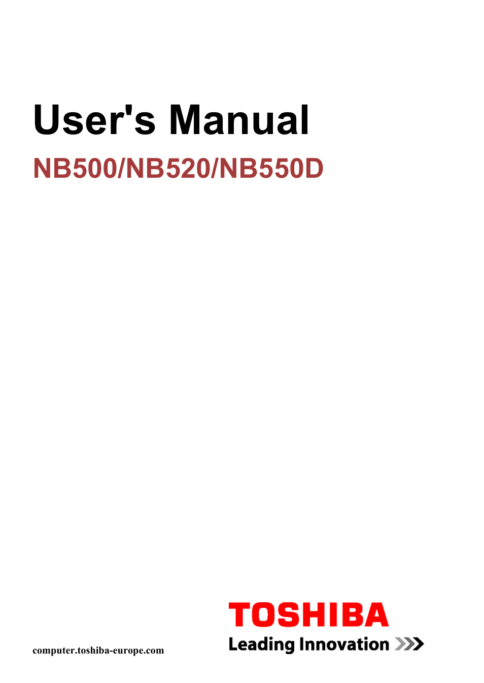 Toshiba NB550D User Manual | 135 pages