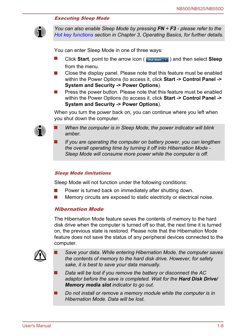 Toshiba NB550D User Manual | Page 21 / 135