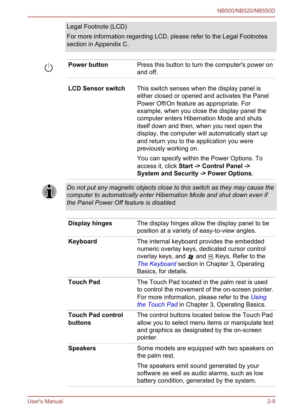 Toshiba NB550D User Manual | Page 32 / 135