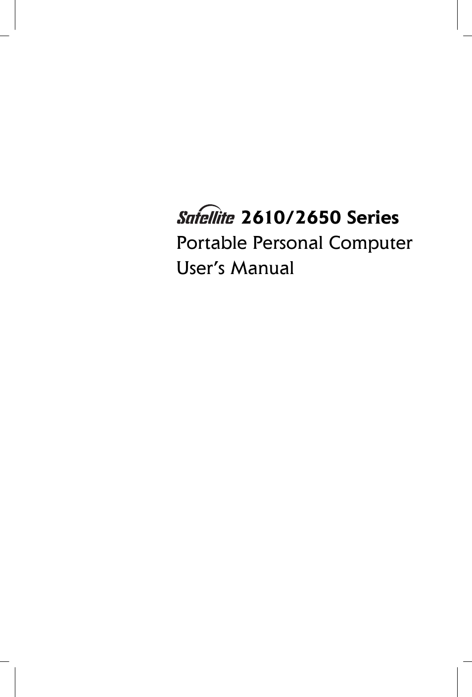 Toshiba Satellite 2650 User Manual | 208 pages