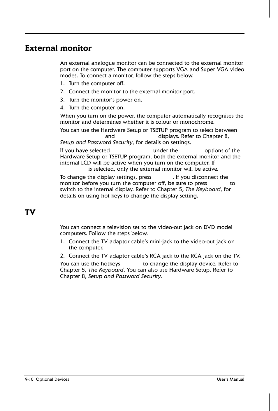 External monitor | Toshiba Satellite 2650 User Manual | Page 134 / 208
