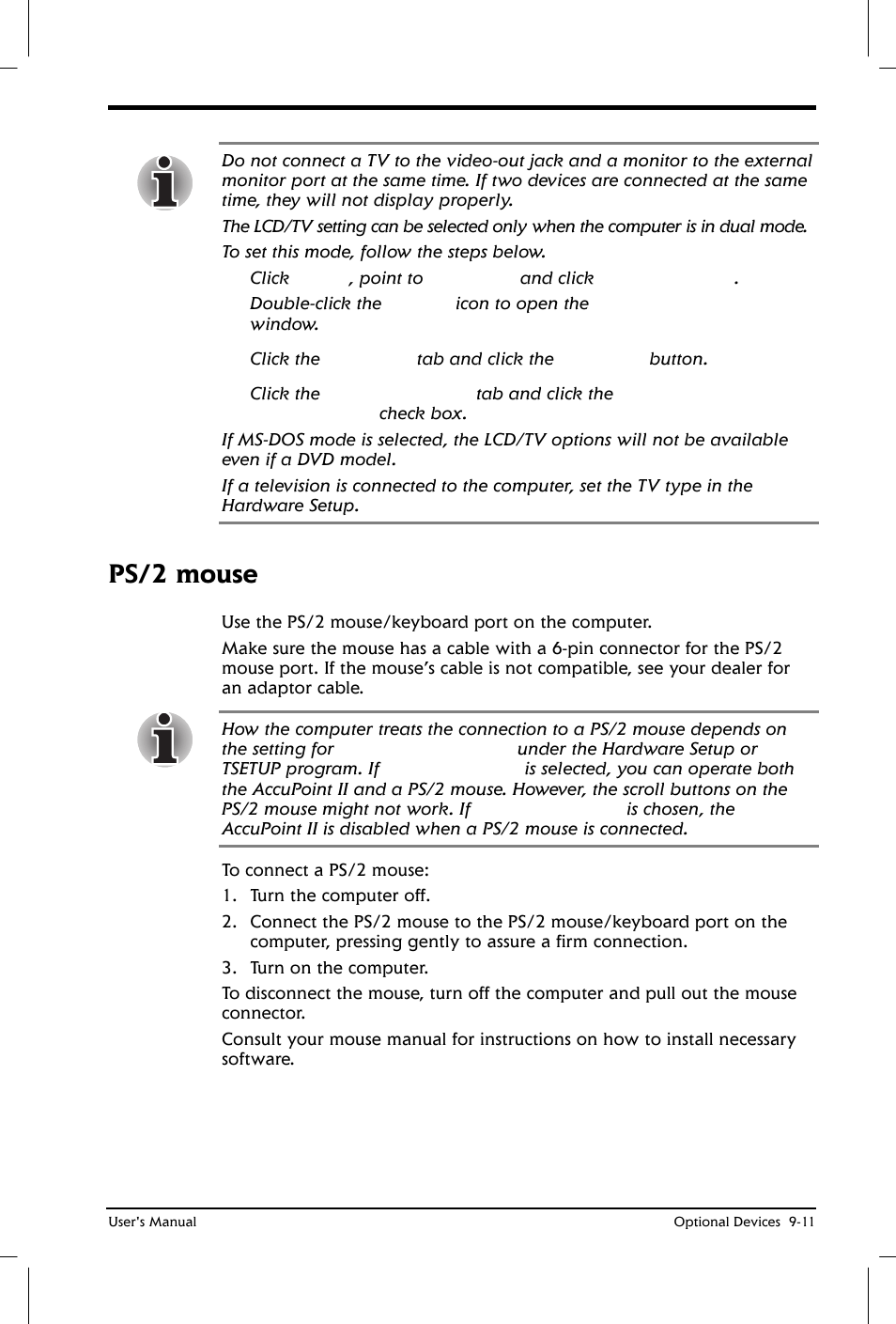 Ps/2 mouse | Toshiba Satellite 2650 User Manual | Page 135 / 208