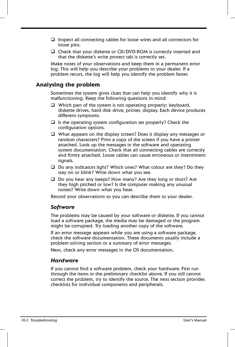Analysing the problem | Toshiba Satellite 2650 User Manual | Page 138 / 208