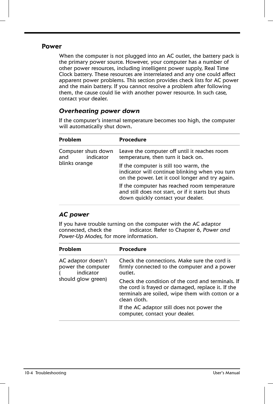 Power | Toshiba Satellite 2650 User Manual | Page 140 / 208