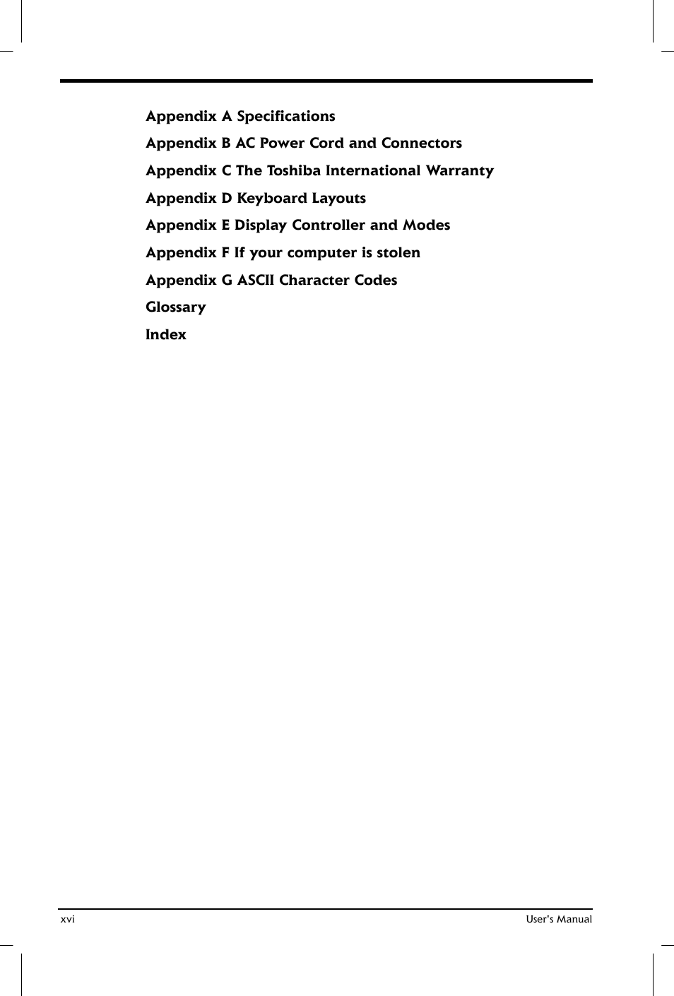 Toshiba Satellite 2650 User Manual | Page 16 / 208