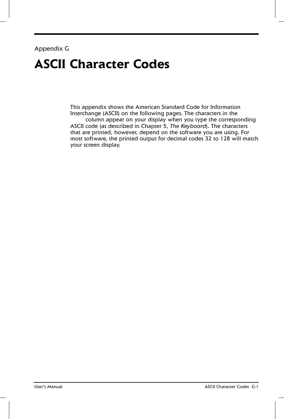 Ascii character codes | Toshiba Satellite 2650 User Manual | Page 185 / 208