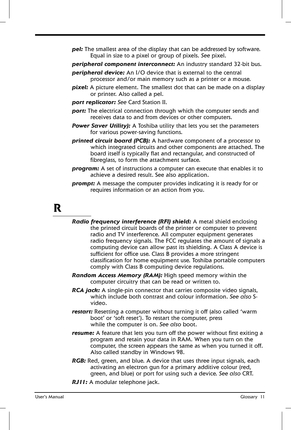 Toshiba Satellite 2650 User Manual | Page 201 / 208