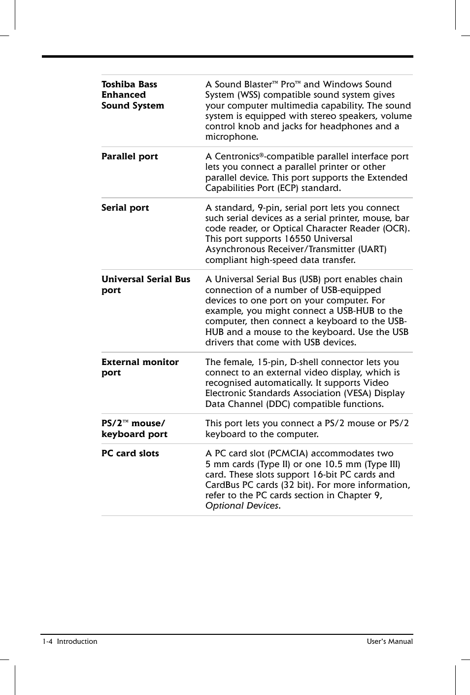 Toshiba Satellite 2650 User Manual | Page 23 / 208