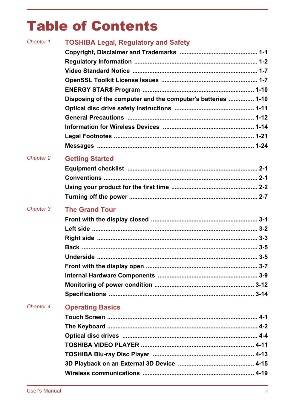 Toshiba Satellite P845 User Manual | Page 2 / 145