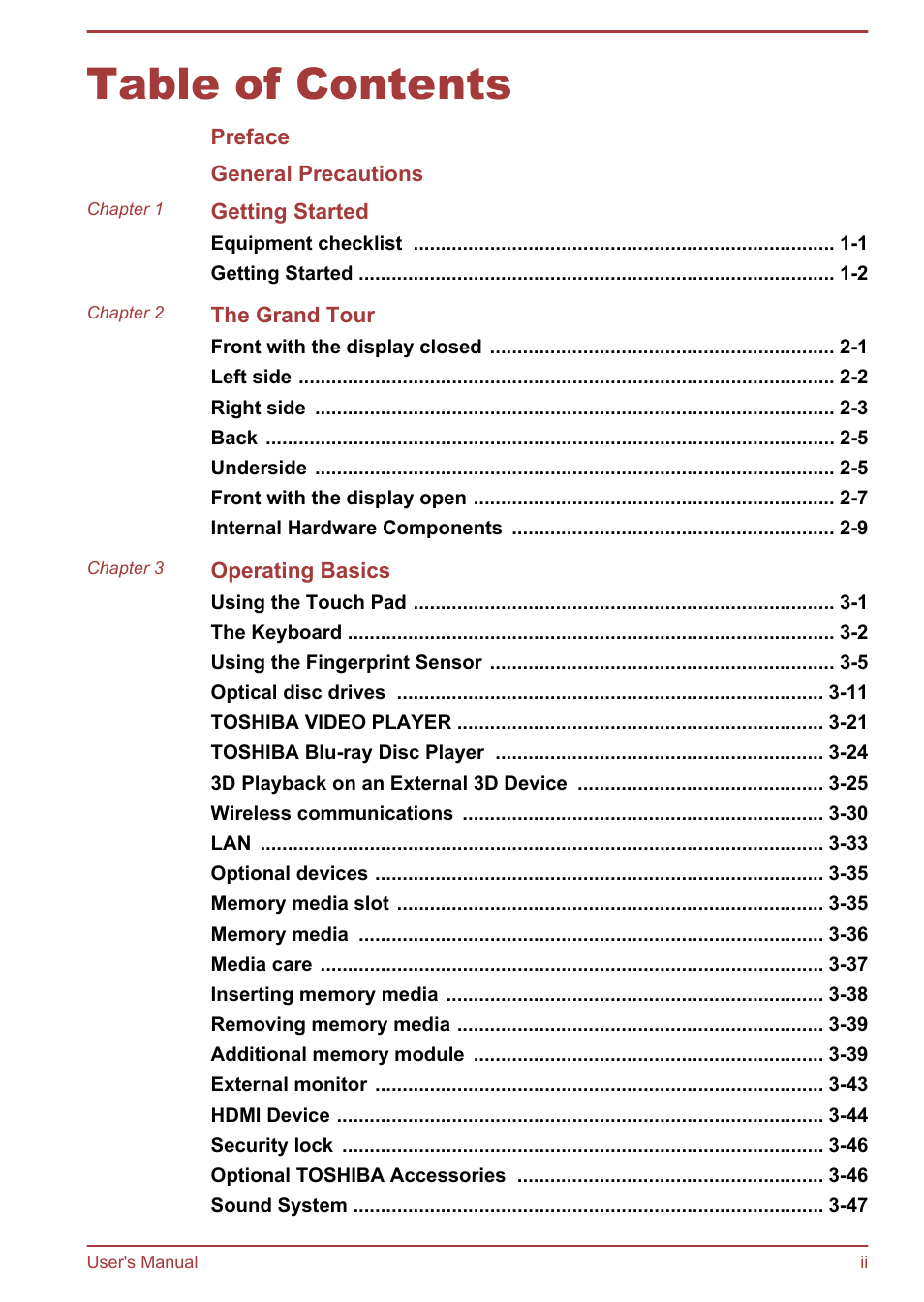 Toshiba Satellite P845 User Manual | Page 2 / 157