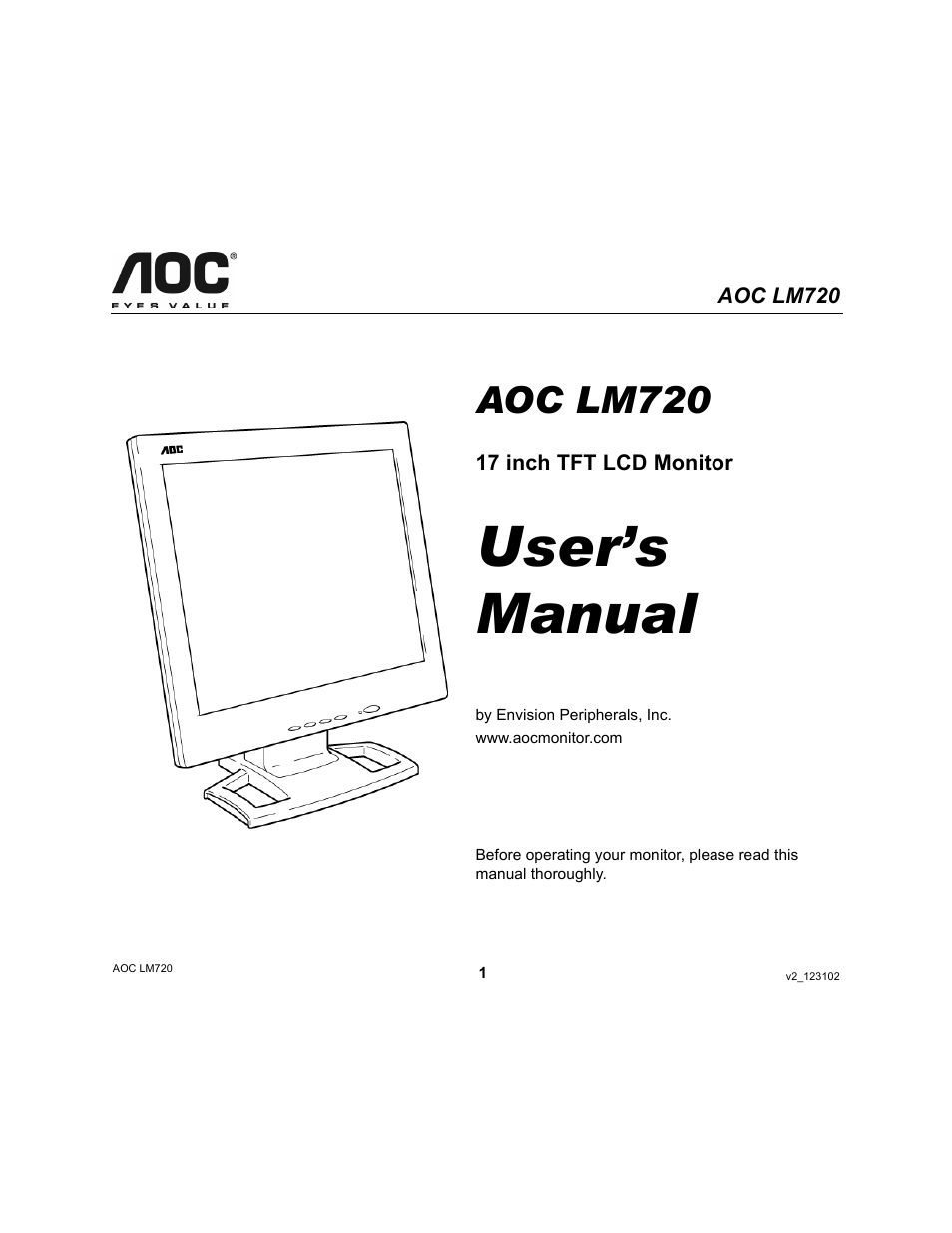 AOC LM720 User Manual | 19 pages