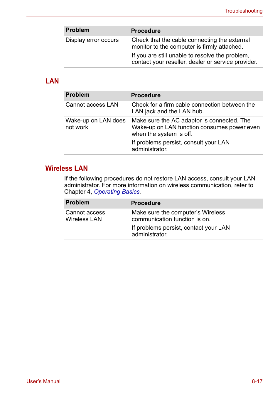 Lan wireless lan | Toshiba Satellite Pro L650 User Manual | Page 147 / 171