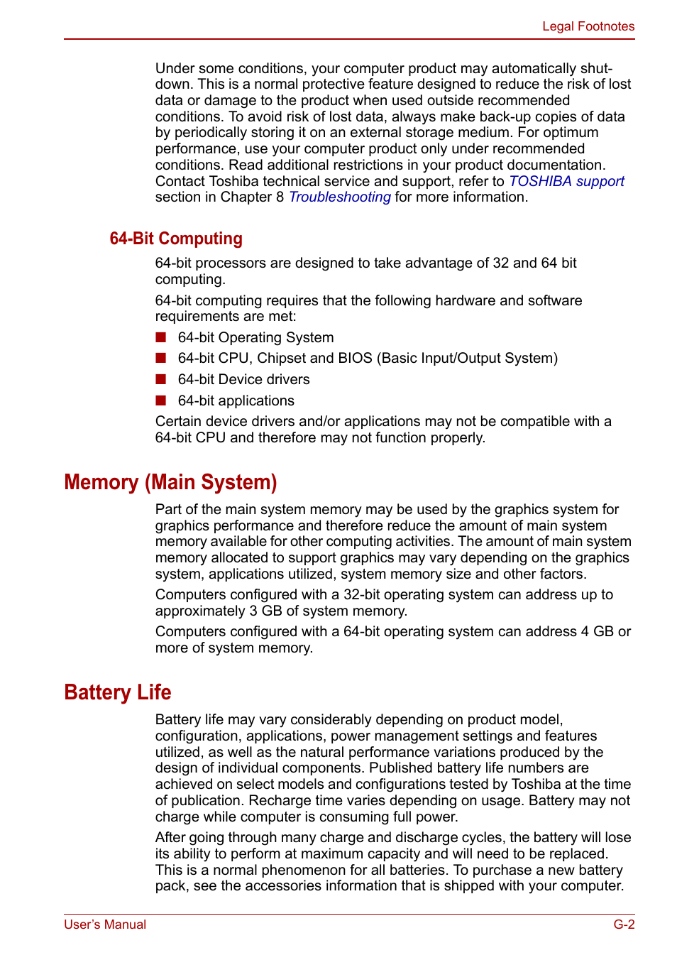 Battery life, Bit computing | Toshiba Satellite Pro L650 User Manual | Page 162 / 171