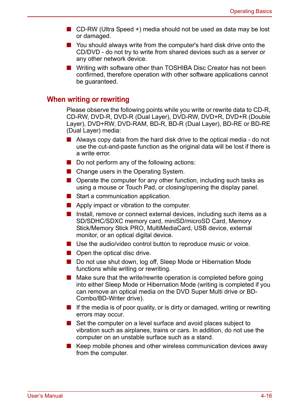 When writing or rewriting | Toshiba Satellite Pro L650 User Manual | Page 92 / 171