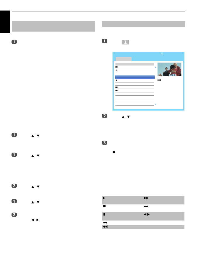 To check, edit or delete scheduling information, To view a recorded programme, En g lis h | Recording list, Operations during viewing | Toshiba M8365 User Manual | Page 54 / 103