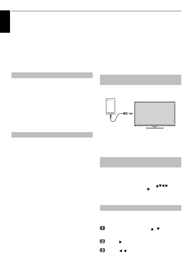 Hdmi cec control one touch play, Hdmi cec control system standby, Using mhl tv function | Connecting an mhl-compatible device, Operating an mhl-compatible device, Mhl setup | Toshiba M8365 User Manual | Page 86 / 103