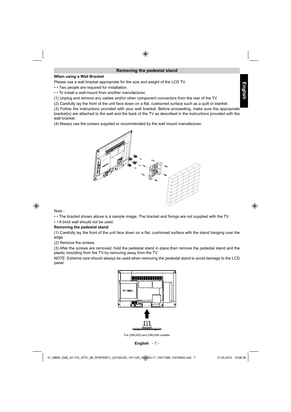 English | Toshiba KL934 User Manual | Page 8 / 55