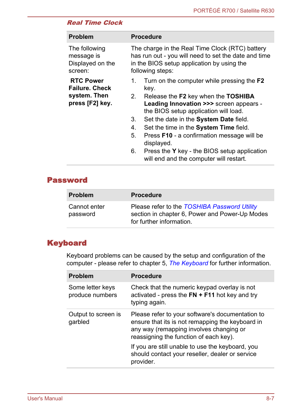 Password, Keyboard | Toshiba PORTEGE R700 User Manual | Page 155 / 191