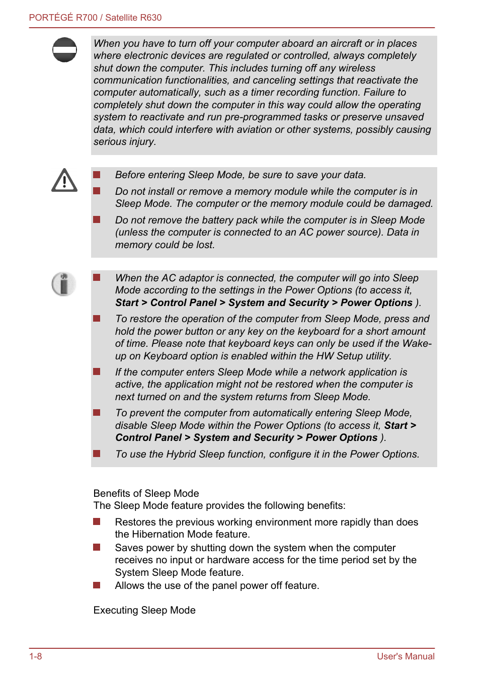 Toshiba PORTEGE R700 User Manual | Page 23 / 191