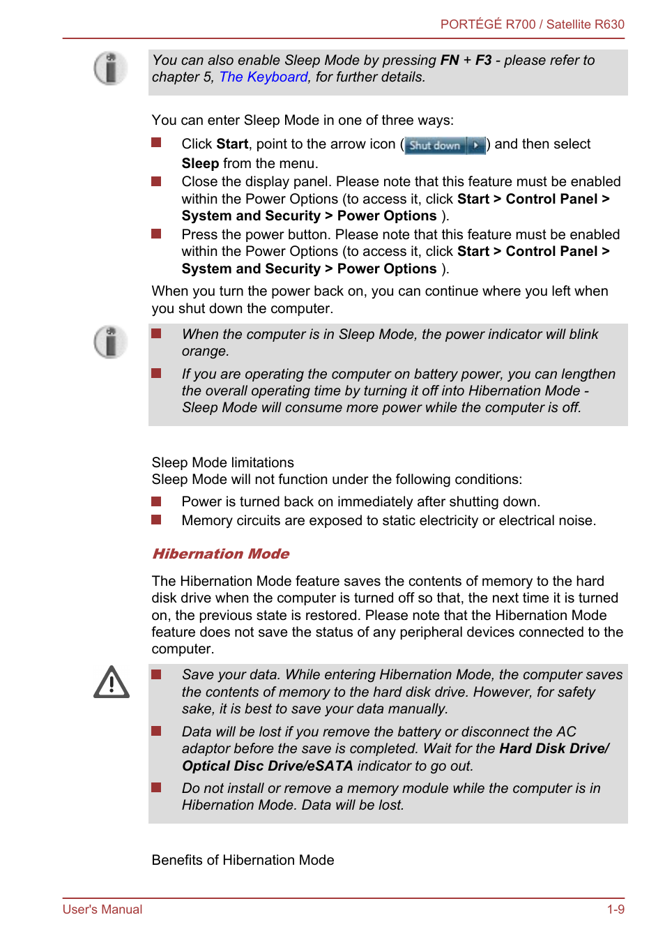 Toshiba PORTEGE R700 User Manual | Page 24 / 191