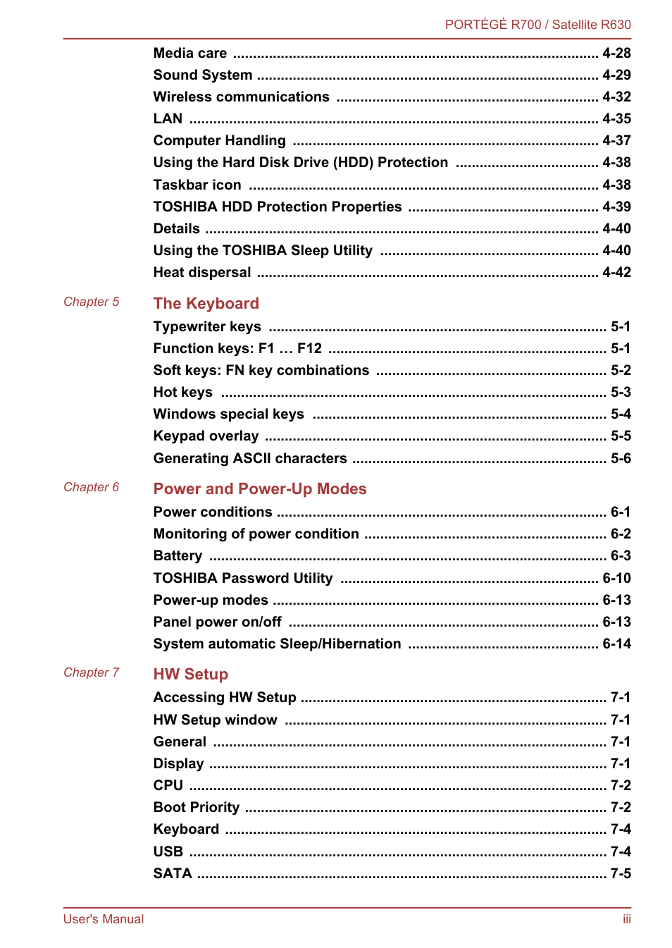 Toshiba PORTEGE R700 User Manual | Page 3 / 191