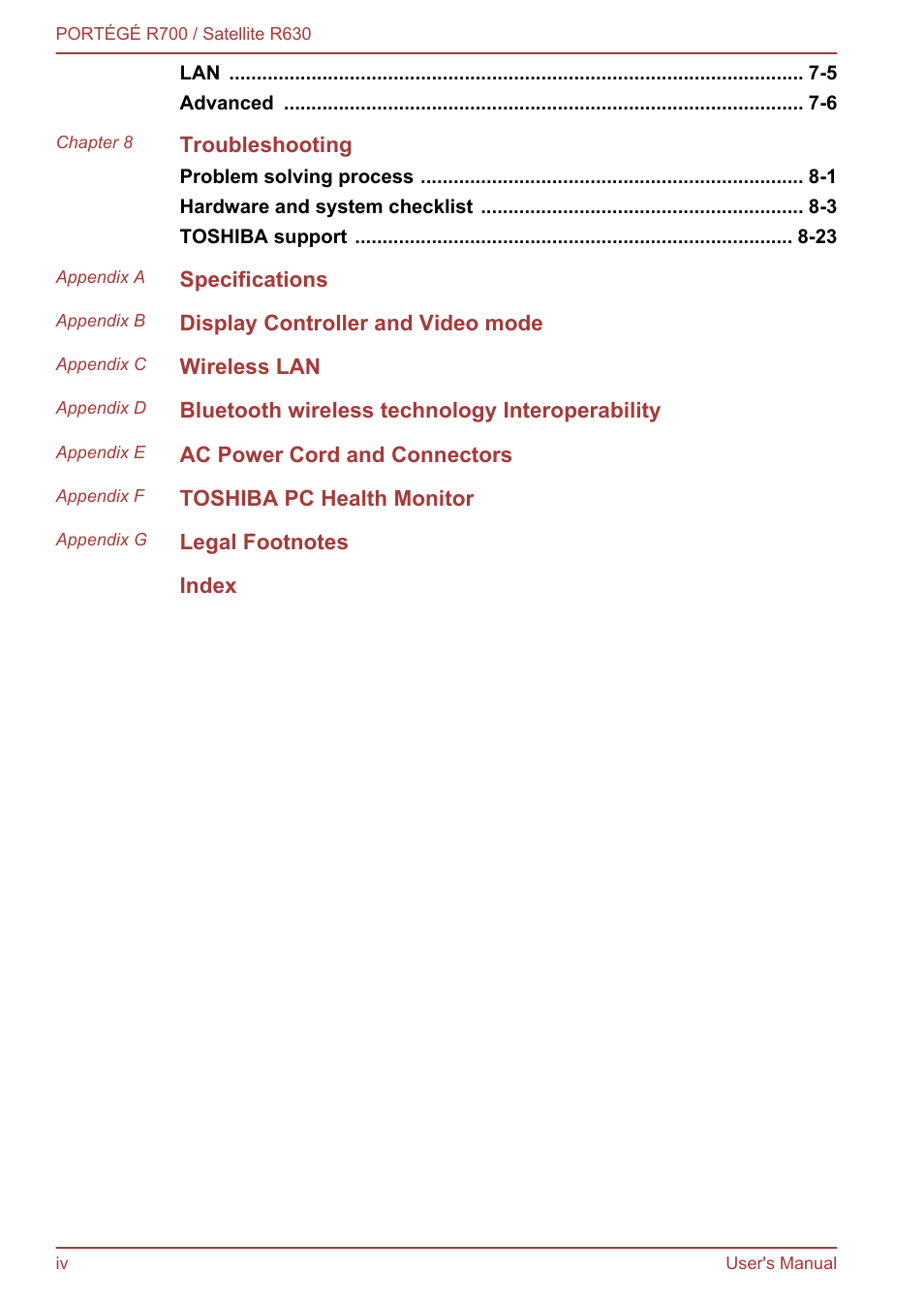 Toshiba PORTEGE R700 User Manual | Page 4 / 191