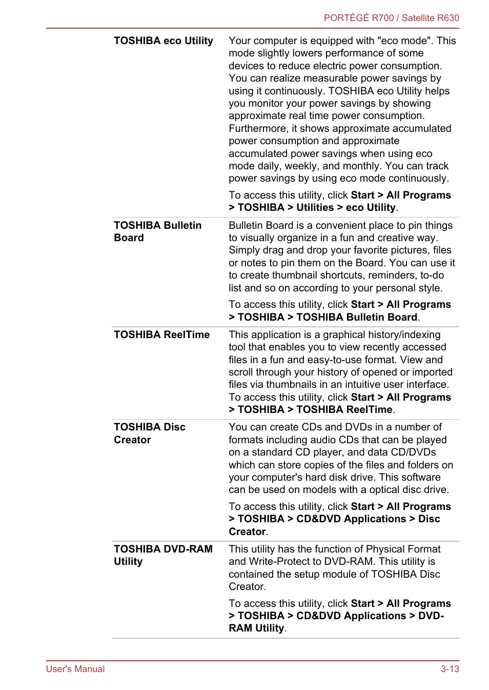 Toshiba PORTEGE R700 User Manual | Page 58 / 191