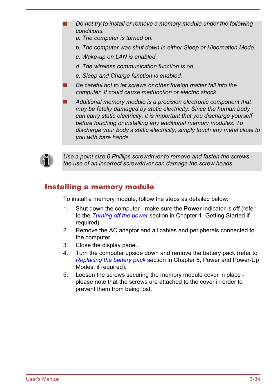 Installing a memory module | Toshiba Satellite C840 User Manual | Page 72 / 161