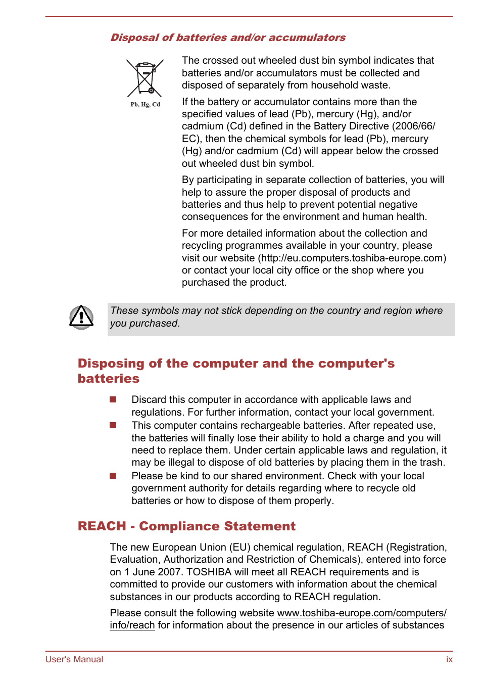 Toshiba Satellite C840 User Manual | Page 9 / 161