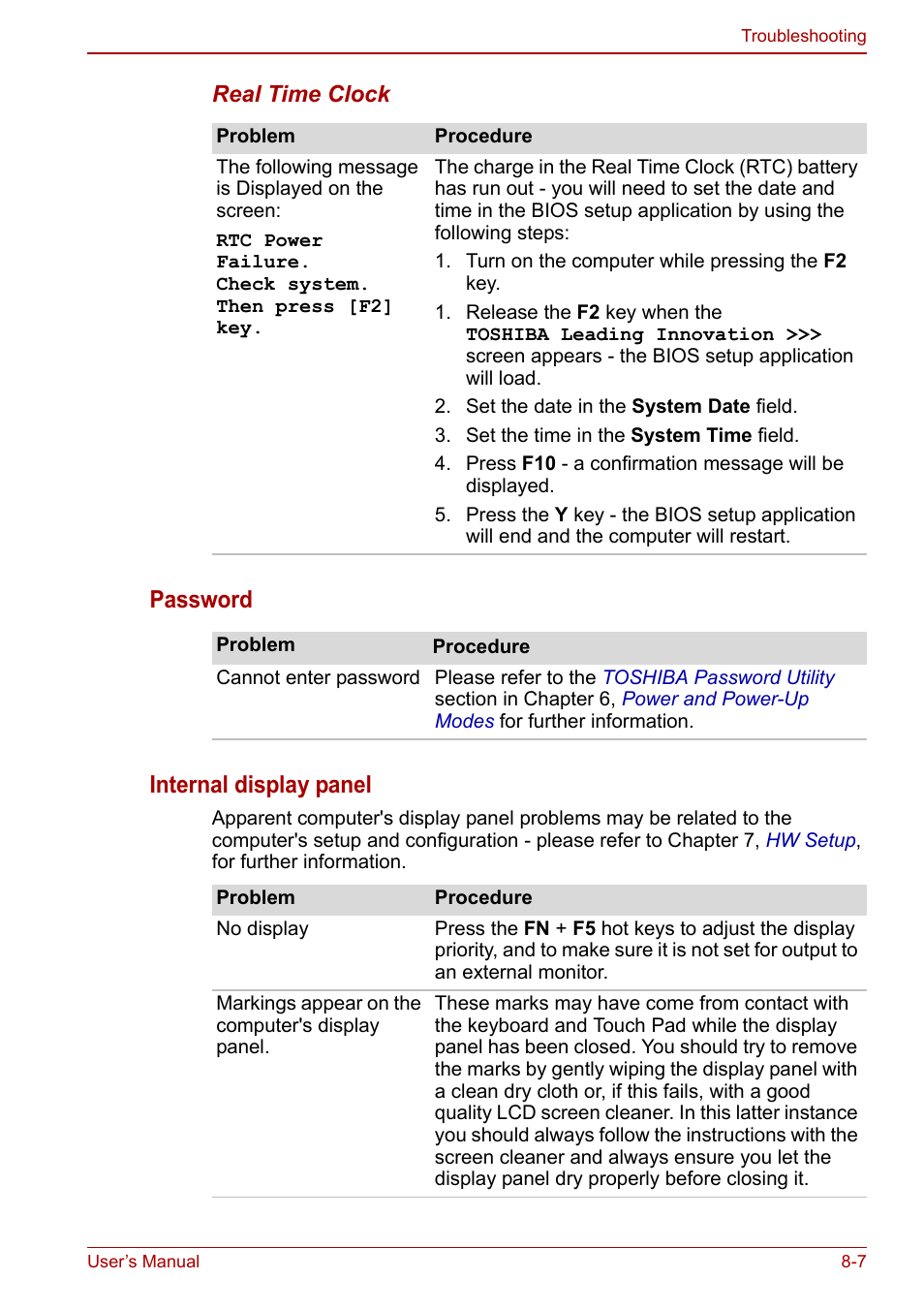 Password internal display panel | Toshiba Satellite L670 User Manual | Page 148 / 199