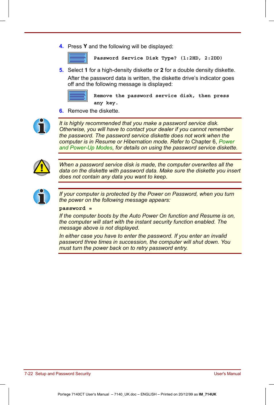 Toshiba Portege 7140 User Manual | Page 106 / 196