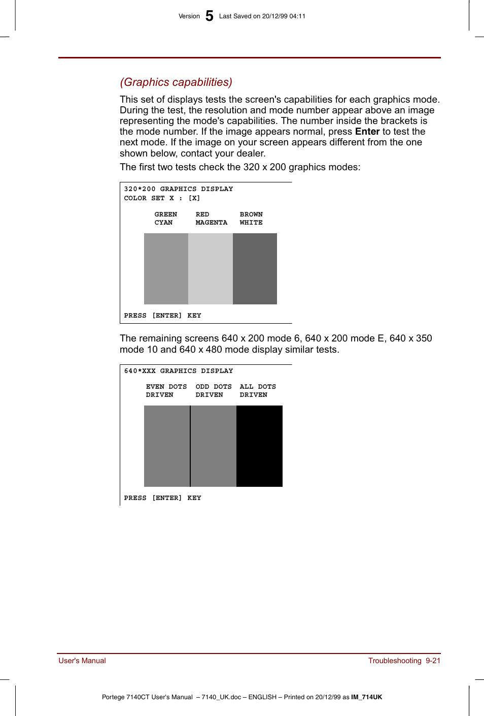 Graphics capabilities) | Toshiba Portege 7140 User Manual | Page 139 / 196