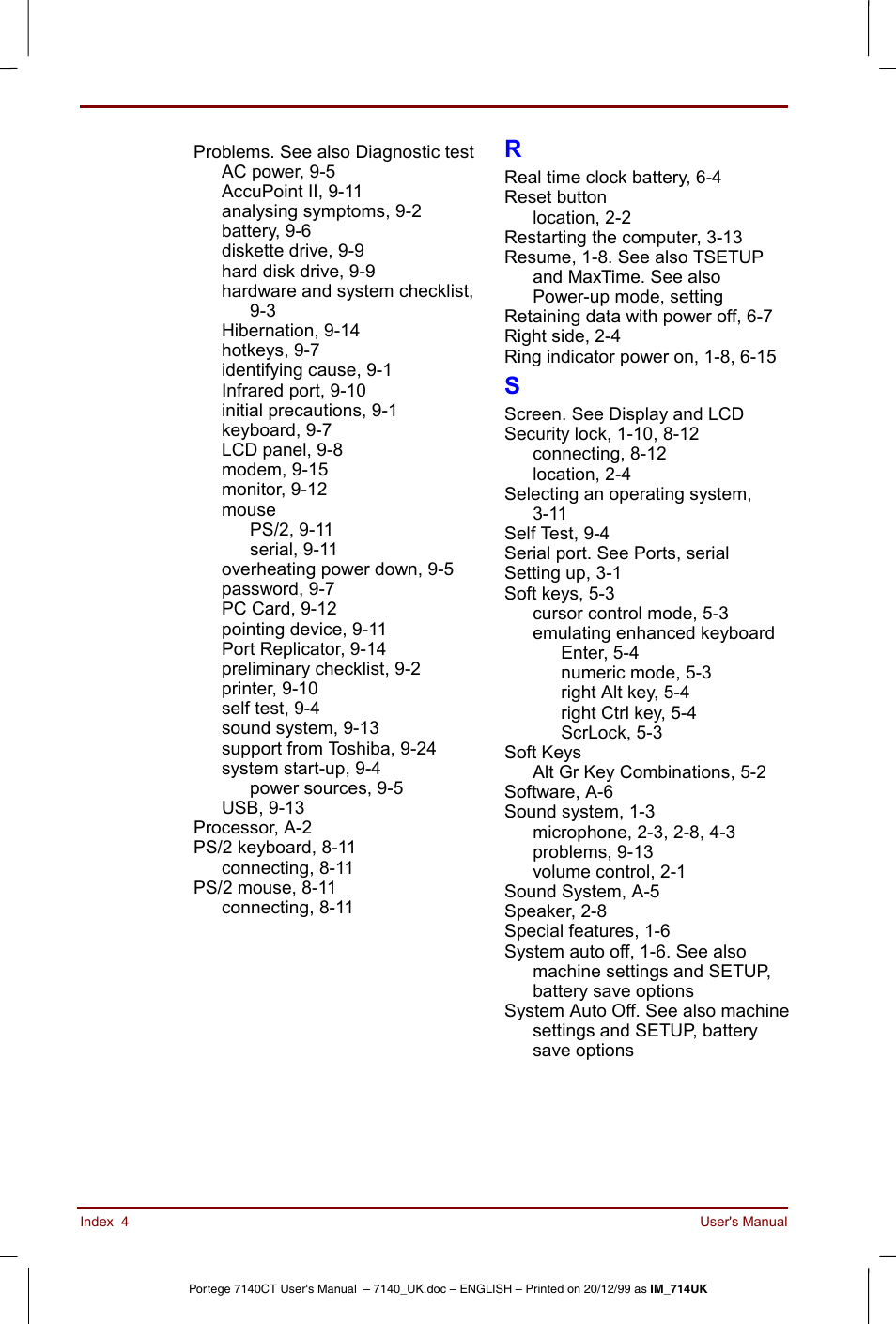 Toshiba Portege 7140 User Manual | Page 194 / 196