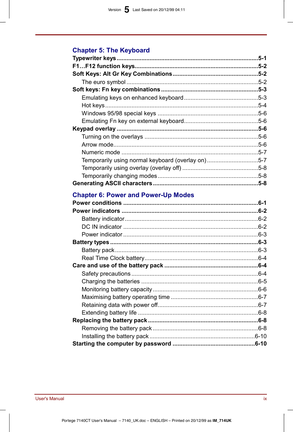 Toshiba Portege 7140 User Manual | Page 9 / 196