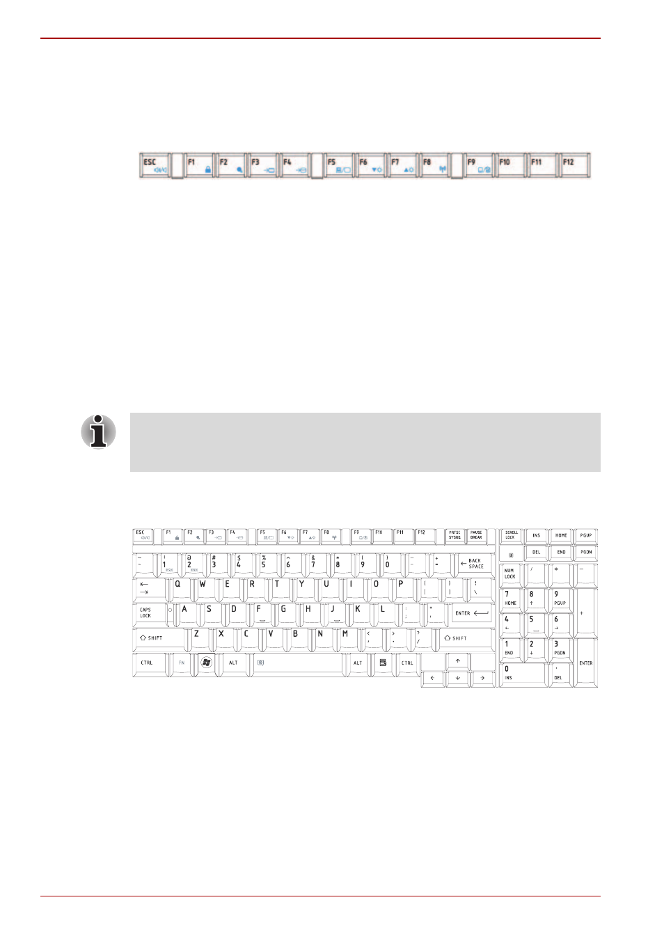 Function keys: f1 … f12, Soft keys: fn key combinations | Toshiba Satellite L550D User Manual | Page 98 / 194